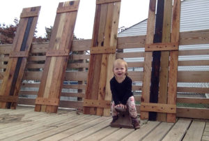Scavenger Wood Baby with custom reclaimed wood shutters